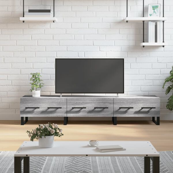 vidaXL TV Cabinet Grey Sonoma Engineered wood, iron Storage TV Cabinet