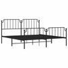 vidaXL Bed Frame Black Powder-Coated Steel Full Bed Frame Rectangular