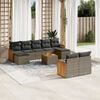 vidaXL Garden Sofa Set Grey table and sofas, dark grey cushions