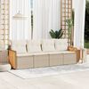 vidaXL Garden Sofa Set Beige sofa, Cream white cushions