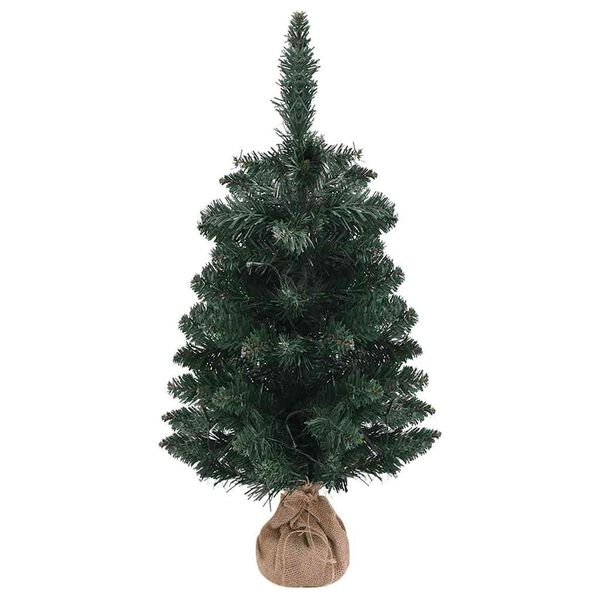 vidaXL Artificial Christmas Tree Green PVC, Concrete Small
