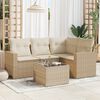 vidaXL Garden Sofa Set Beige, Cream White