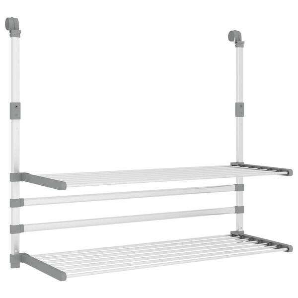 vidaXL Drying Rack for Balcony 35"x9.8"x(23.6"-37.4") Aluminum