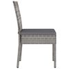 vidaXL Dining Set Gray Poly rattan, powder-coated steel, glass Standard