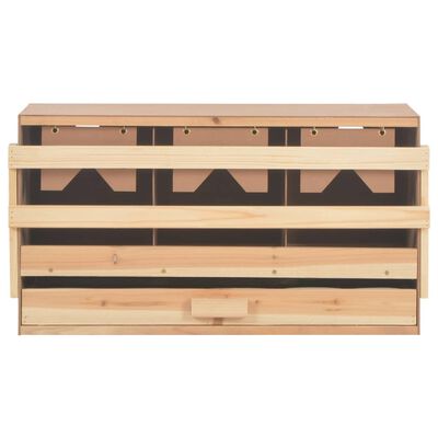 vidaXL Chicken Laying Nest 3 Compartments 28.3"x13"x15" Solid Pine Wood