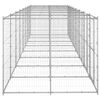 vidaXL Dog Kennel Silver Galvanized Steel 2082.0 in&sup2; Durable