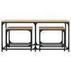 vidaXL Nesting Coffee Table Set of 3 Sonoma oak Engineered wood, metal