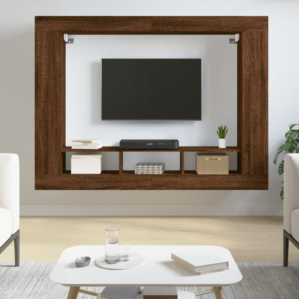 vidaXL TV Cabinet Brown Oak Engineered Wood TV Cabinet Rectangular