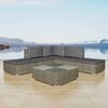 vidaXL Garden Furniture Set Grey PE Rattan Medium Modular