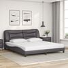 vidaXL Bed Frame without Mattress "Hvar" Gray 70.9"x78.7" Faux Leather