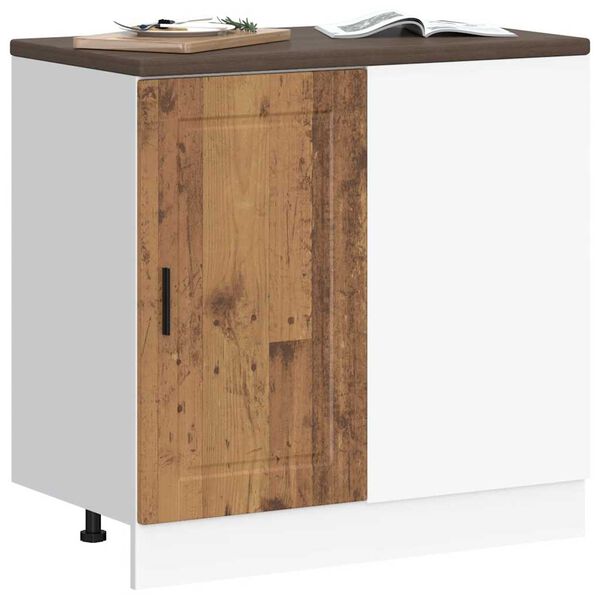 vidaXL Kitchen Base Cabinet Old wood Engineered wood Adjustable Feet