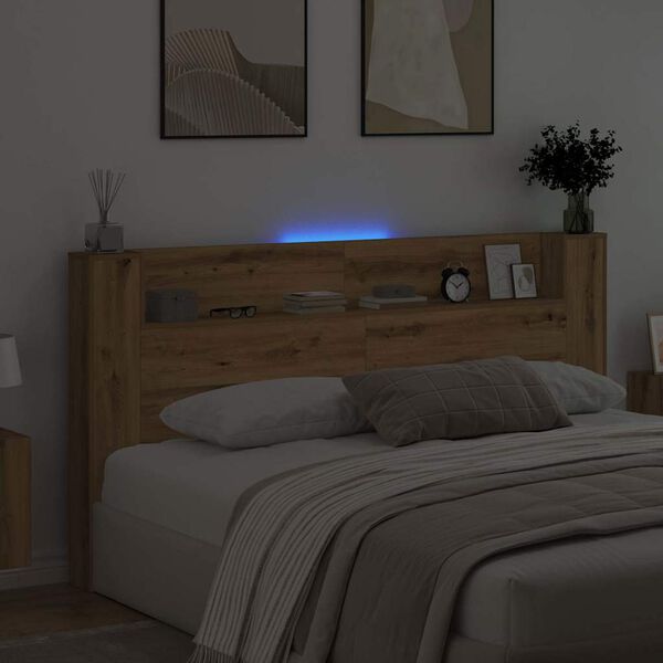 vidaXL Headboard Artisan Oak 78.74 x 5.91 x 40.75 in Engineered Wood