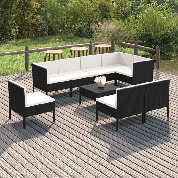 vidaXL Garden Lounge Set Black