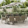 vidaXL Garden Dining Set Gray PE rattan, powder-coated steel, tempered glass