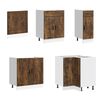 vidaXL Kitchen Cabinet Set Smoked Oak Engineered Wood, Glass Medium