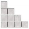 vidaXL Foldable Storage Box Set of 10 Cream with link pattern