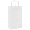 vidaXL Paper Bags 250 pcs with Handles White 21x11x36 cm