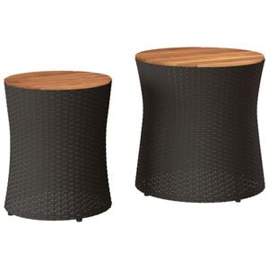 vidaXL Garden Side Table Black and brown