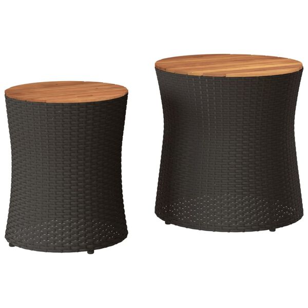 vidaXL Garden Side Table Black and brown