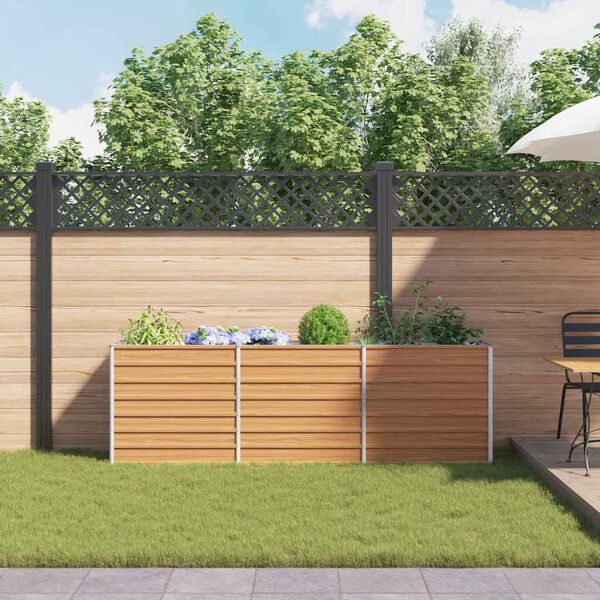 vidaXL Garden Raised Bed Silver Galvanized Steel 94.5x15.7x30.3 in