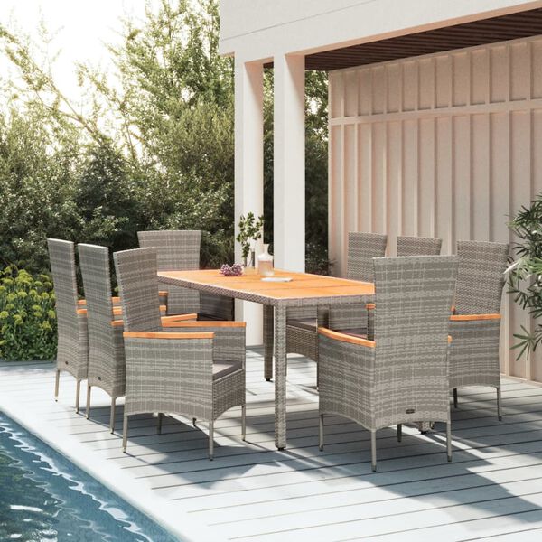 vidaXL Garden Dining Set Gray