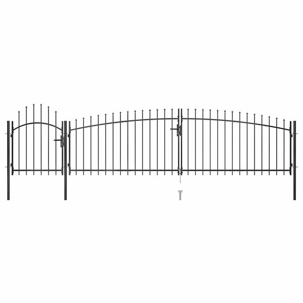 vidaXL Patio Fence Gate with Spear Top 16.4x3.3' Black