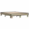 vidaXL Bed Frame Sonoma Oak Engineered wood, Metal, Plywood King Size