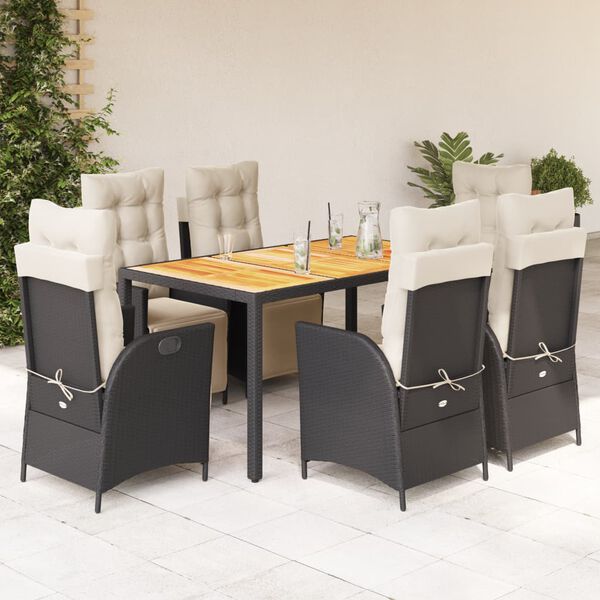 vidaXL Garden Dining Set Black