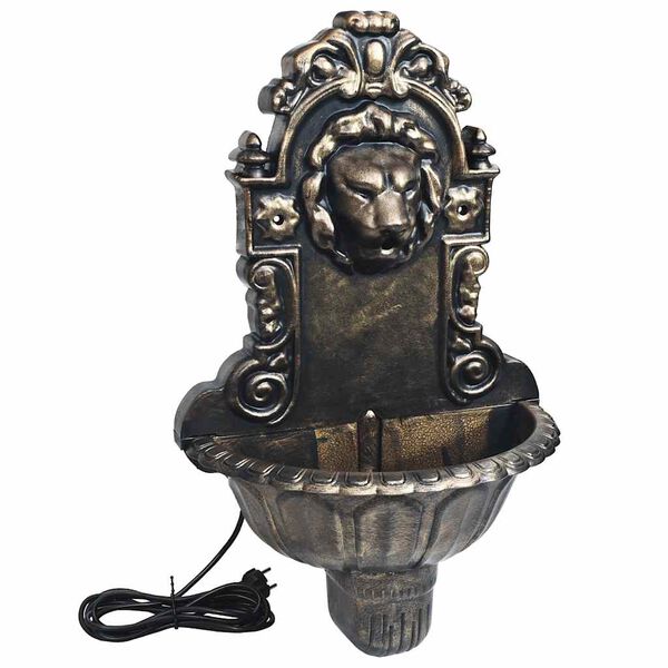 vidaXL Indoor Fountain Bronze Plastic 16.1 x 8.9 x 25.6 in