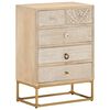 vidaXL Chest Of Drawers Natural wood, Black iron Solid mango wood and iron