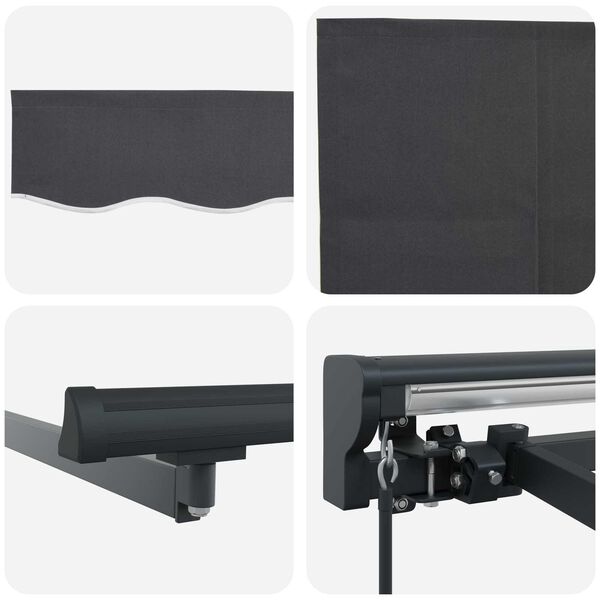vidaXL Retractable Awning Manual Anthracite 350 x 300 cm