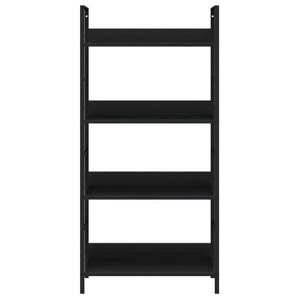 vidaXL Shelf Cabinet Black Engineered Wood, Steel Medium Shelf Cabinet