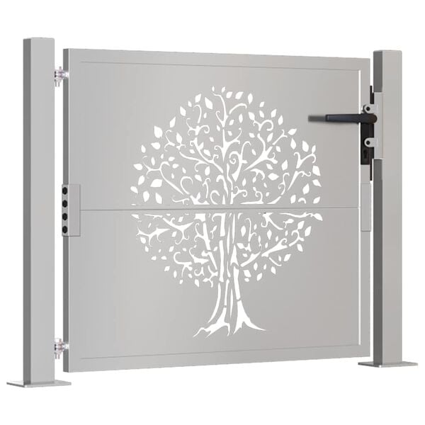 vidaXL Garden Gate 39.4x39.4" Corten Steel Tree Design
