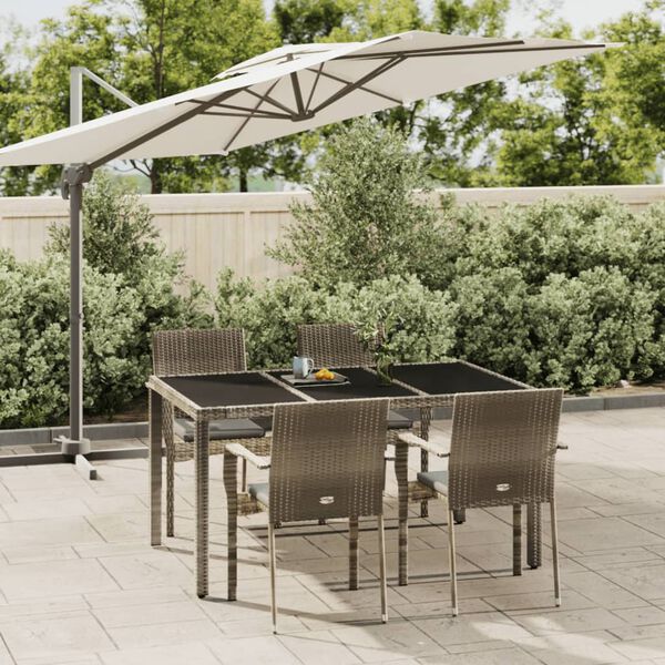 vidaXL Garden Dining Set Grey, Dark Grey
