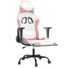 vidaXL Gaming Chair White and Pink Faux Leather Adjustable Gaming Chair