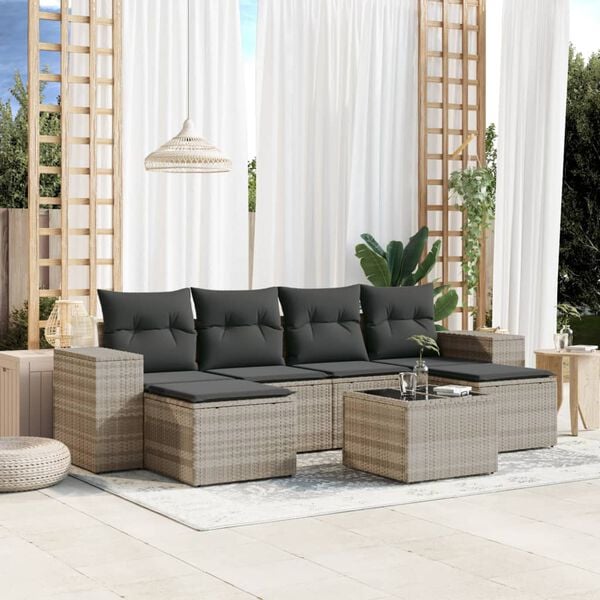 vidaXL Garden Sofa Set Light Grey, Dark Grey