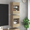 vidaXL TV Wall Cabinet Set of 2 Sonoma Oak Engineered wood, glass Medium