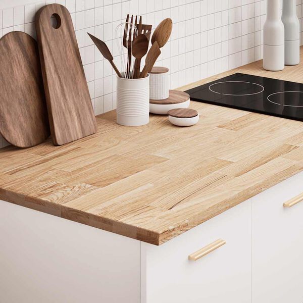 vidaXL Kitchen Worktop Oak Solid oak wood 78.7 x 25.0 x 1.1 in Durable
