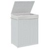 vidaXL Laundry Basket with Lid White 18.1x13.0x23.6" Poly Rattan