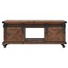 vidaXL Coffee Table Brown Solid fir wood, MDF, steel 35.8 x 20.1 x 15.0 in
