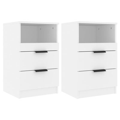vidaXL Side Cabinets 2 pcs White Engineered Wood