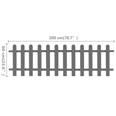 vidaXL Picket Fence WPC 78.7"x23.6"