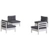 vidaXL Garden Lounge Set White, Anthracite Solid pine wood, polyester