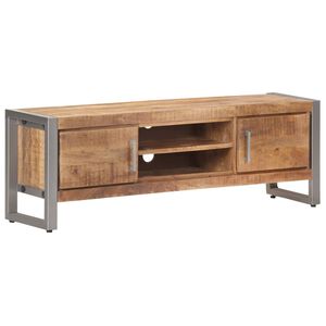 vidaXL TV Cabinet Natural Mango Wood Rough Mango Wood, Iron