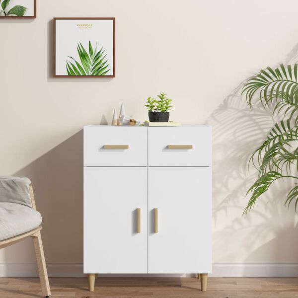 vidaXL Sideboard White Engineered wood Medium Rectangular Traditional