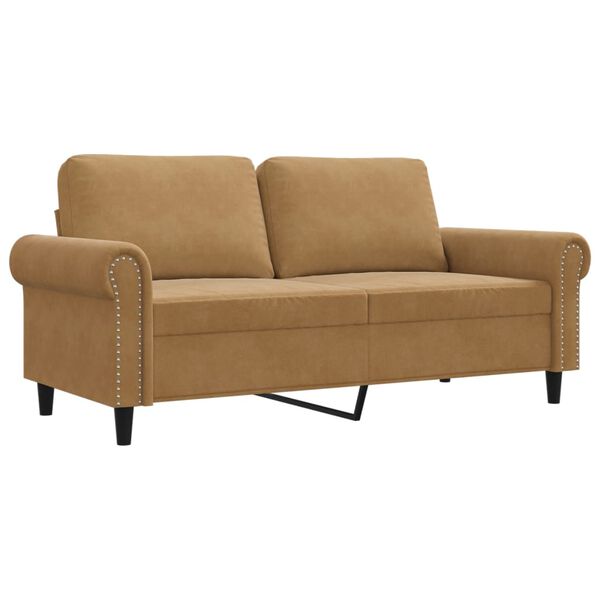 vidaXL 2-seater Sofa Brown Velvet 55.1 in wide Stylish Design