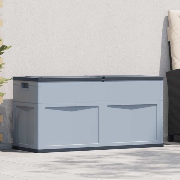 vidaXL Patio Storage Box 84.5 gal Gray Black