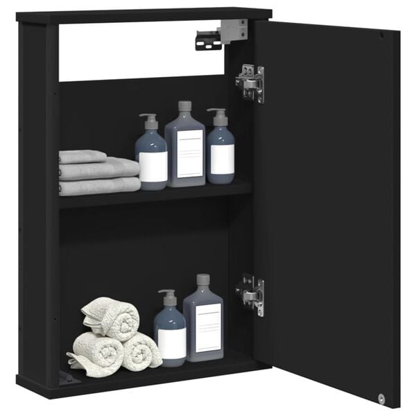 vidaXL Bathroom Mirror Cabinet Black