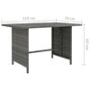 vidaXL Dining Table Grey PE rattan, Powder-Coated Steel Medium