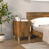 vidaXL Bedside Cabinet Set of 2 Smoked oak Engineered wood Medium